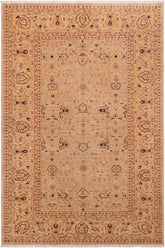 handmade Traditional Kafkaz Gray Gold Hand Knotted RECTANGLE 100% WOOL area rug 6 x 9